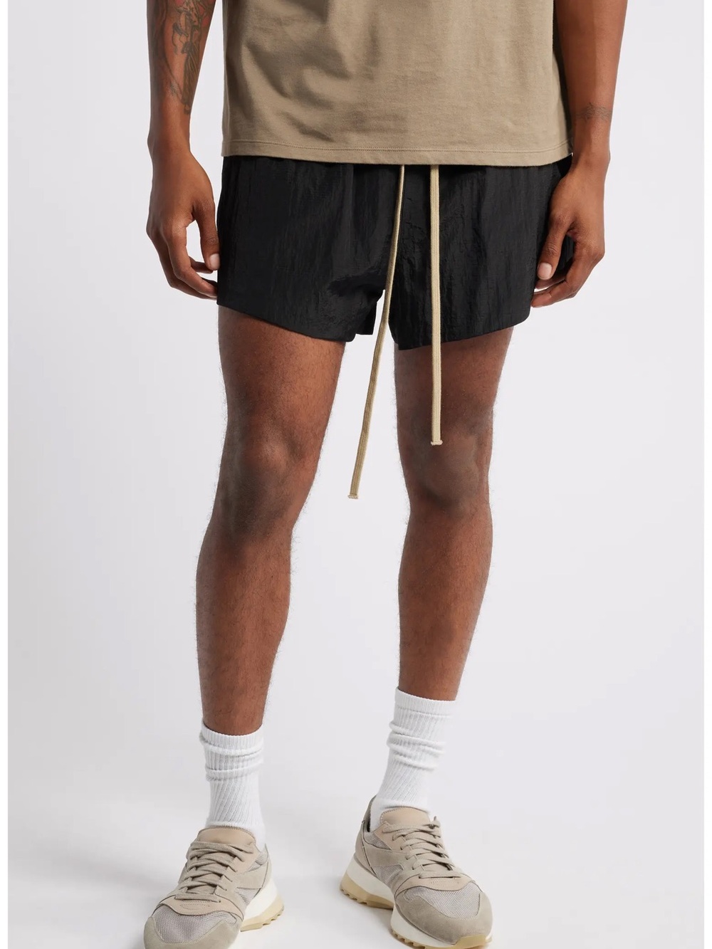 Fear of God Essentials Ripstop Running Shorts Sz L Black Athleisure Streetwear